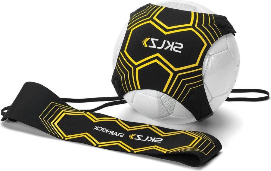Voetbal trainer Starkick Solo geel-zwart één maat met online instructies Voetalbal trainingsmateriaal