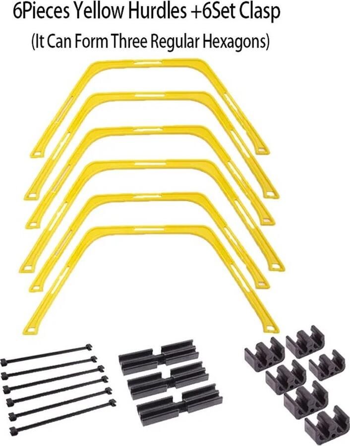 Voetbal Trainingsmateriaal Voetbal Spullen Voetbal Training -6 stuks Hindernissen Agility Speedladder Fitness Spullen Trainingsringen Geel