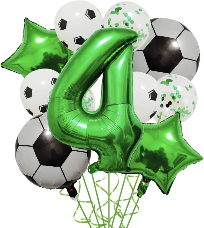 Voetbal Verjaardag Versiering Voetbal Feestpakket Voetbal Themafeest Voetbal ballonnen Voetbal Ballon Voetbal Feest Feestversiering Voetbal 4 jaar Voetbal Decoratie Helium Ballonnen Ballon 11 stuks Football Birthday Decoration