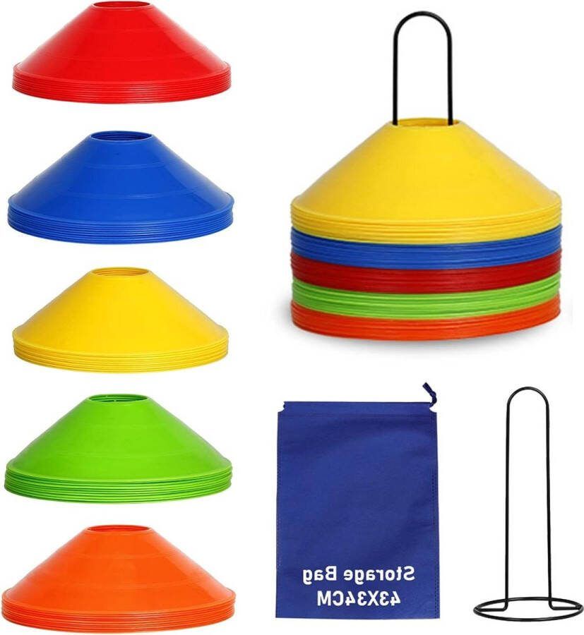 Voetbalhoedje markeerkappen disc kegel behendigheid trainingskegel voetbal trainingsaccessoires set van 20 gemengde kleur Voetalbal trainingsmateriaal