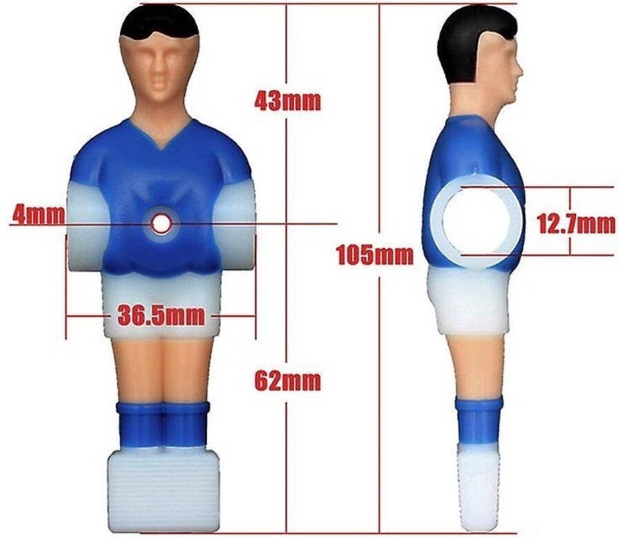 Voetbaltafel poppetje Pegasi Blauw-wit 12.7 Voetbaltafel poppetje Tafelvoetbalpoppetje Tafelvoetbalspelers