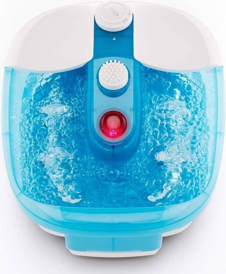 Voetbubbelbad Voetenbad met bruis- en vibratiemassage Rood lichtveld Warmhoudfunctie Incl. 3 pedicure-opzetstukken Voetverzorging Geschikt tot schoenmaat 46 Voetmassage
