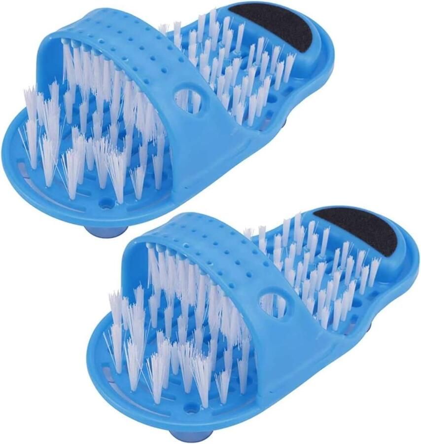 Voetenborstel 2 stuks badkamer voetreiniger bad voetmassageapparaten pantoffels voeten borstels met zuignap om op de vloer te plakken voor douche spa massage