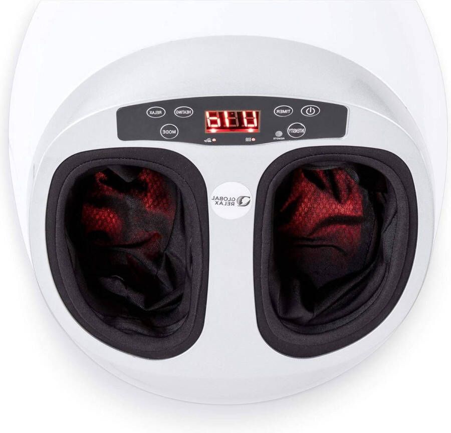 Voetmassageapparaat Voetmassage Elektrische voetmassager Wit I 360° massage met druktherapie en compressie Pijnstiller en circulatieapparaat voor vermoeide voeten Eenvoudige bediening