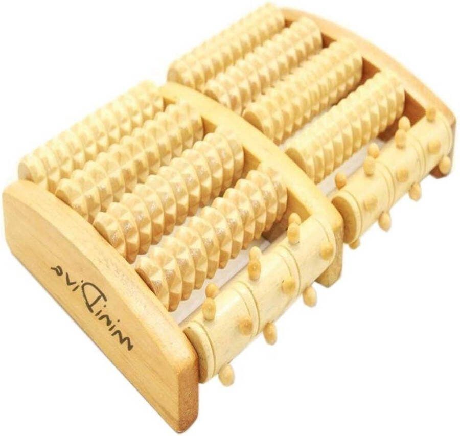 Voetmassageapparaat Voetmassage Houten Dual houten voetmassage roller ontlasting plantaire fasciitis hiel voetpijn stressverminderend massagegereedschap