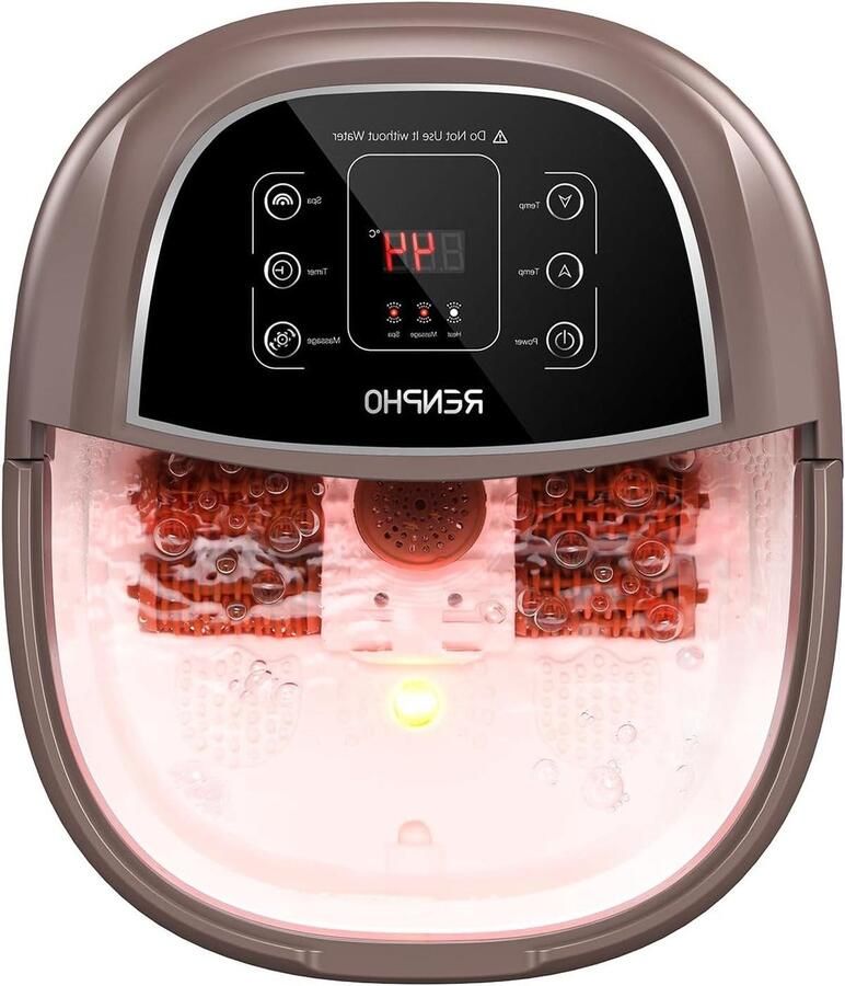 Voetmassageapparaat Voetmassage met snelle verwarming en krachtige bubbeljets Shiatsu-massagerollen pedicure voor vermoeide voeten instelbare tijd en temperatuur