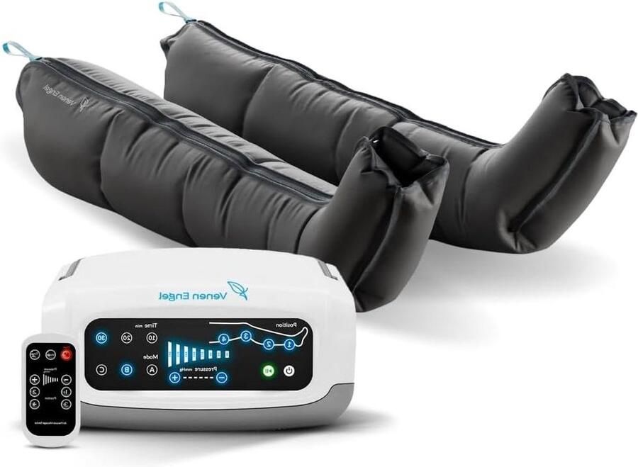 Voetmassageapparaat Voetmassage Premium massageapparaat met beenmanchetten 4 deactiveerbare luchtkamers druk en tijd eenvoudig in te stellen 3 massageprogramma's