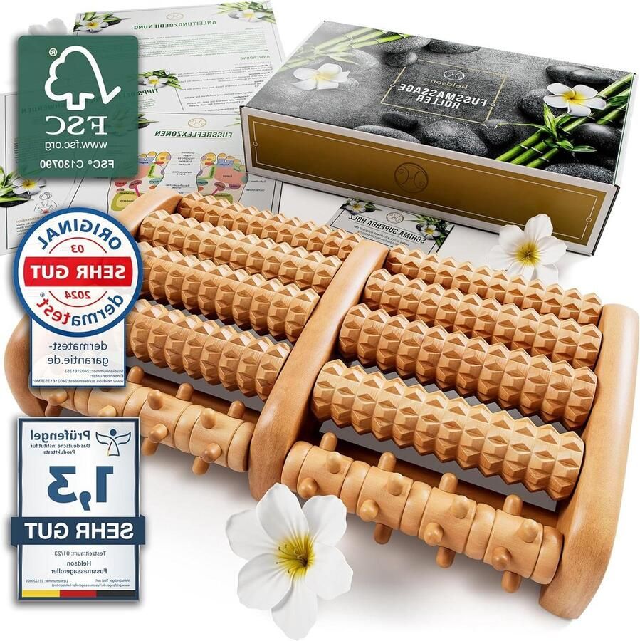 Voetmassageroller van hout FSC 100% Voetmassageapparaat voor hielspoor massage Roller voor voetenmassage. Voetmassage