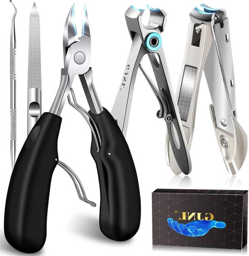 Voetnageltang set Super scherpe vingernagelknipper Nagelschaar voor dikke nagels Nagelknipper met nagelvanger Senioren Sterke teennagels Nagelknipper