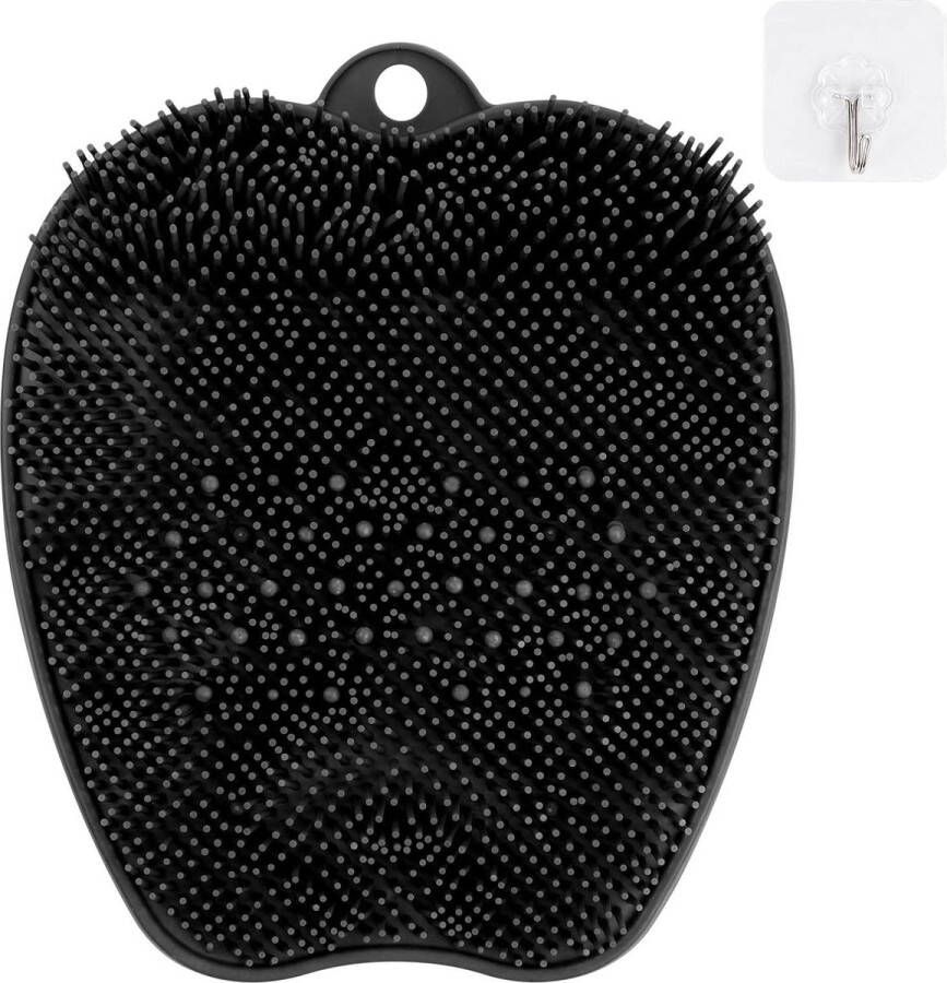 Voetscrubber voor douche Voetreiniger en Massagemat met antislip zuignappen Douche- en badvoetscrubbermat voor voetverzorging en exfoliatie Spa voetcirculatie en vermindert voetpijn Zwarte kleur Voet Baden