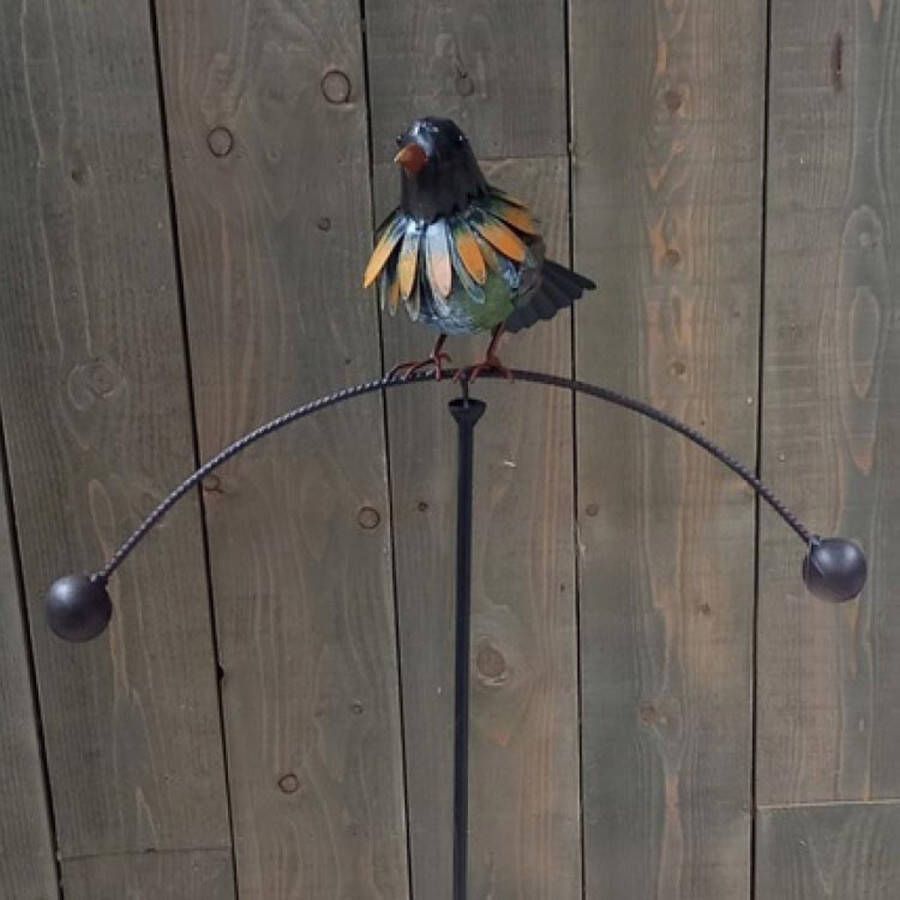 Vogel balans tuinsteker metaal 130 cm