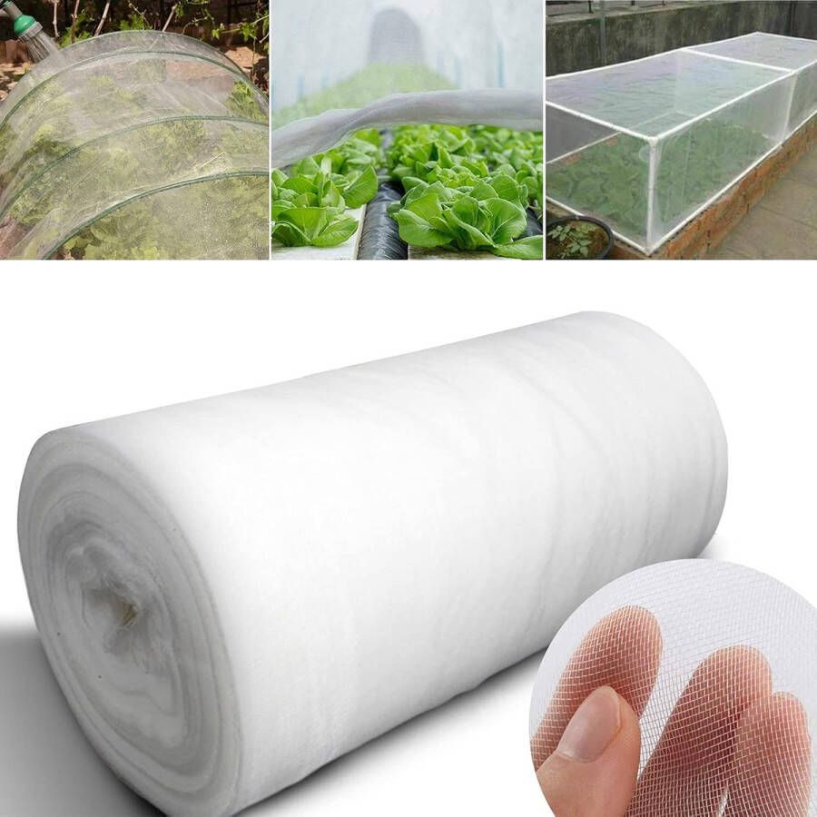 Vogelnet Tuin Planten Bescherming Anti-insectennet 3*5m fijnmazig tuinbeschermingsnet voor groenten fruit en bloemen wit