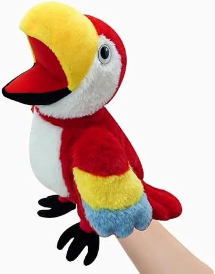 Vogels handpoppen voor kinderen peuter inclusief papegaaien pauwen enz. met beweegbare open monden perfect voor verhalen onderwijzen kleuterschool verjaardagscadeaus