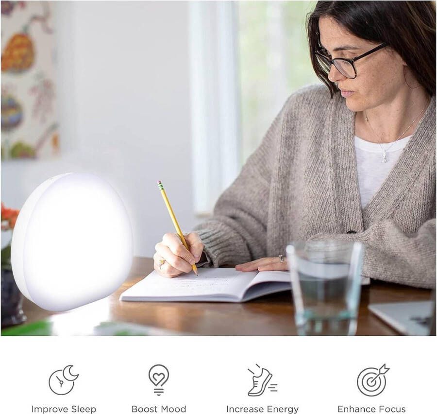Volledig Spectrum Licht 10000LX Daglichtlamp met 3 Kleurtemperaturen 10 Helderheidsaanpassingen voor Thuis en op Kantoor UV-vrij Energiezuinige Daglichtlamp met 3 Kleurtemperaturen 10 Helderheidsniveaus voor Thuis en op Kantoor