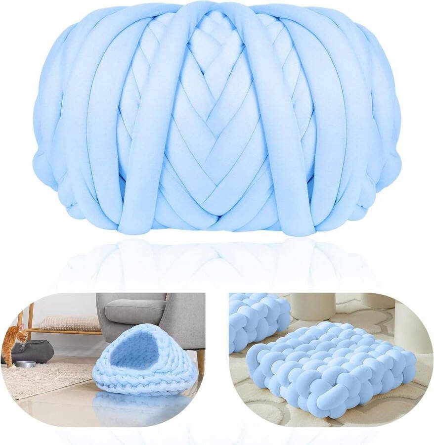 Volumineus breibreiwerk wol 1000 g 2 cm x 25 m grof gebreide knuffeldeken garen voor handbreien Grof IJslandse wol Schattige dikke garen voor bank deken huisdierkussen (blauw)