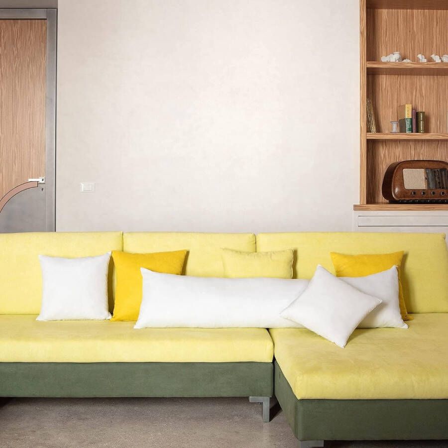 Voor bed 40x145 cm Hoofdkussen Binnenkussen Hypoallergeen anti-mijt Zachte kussenvulling met kussensloop katoen en polyester. Afneembaar en wasbaar slaapkussen voor thuis hotel