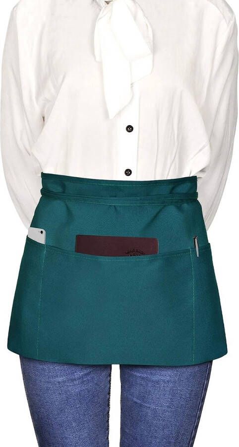Voorbinders tailleschort 3 stuks kelnerschort kookschort bakschort met 3 zakken voor vrouwen mannen restaurant server chef kelner barista