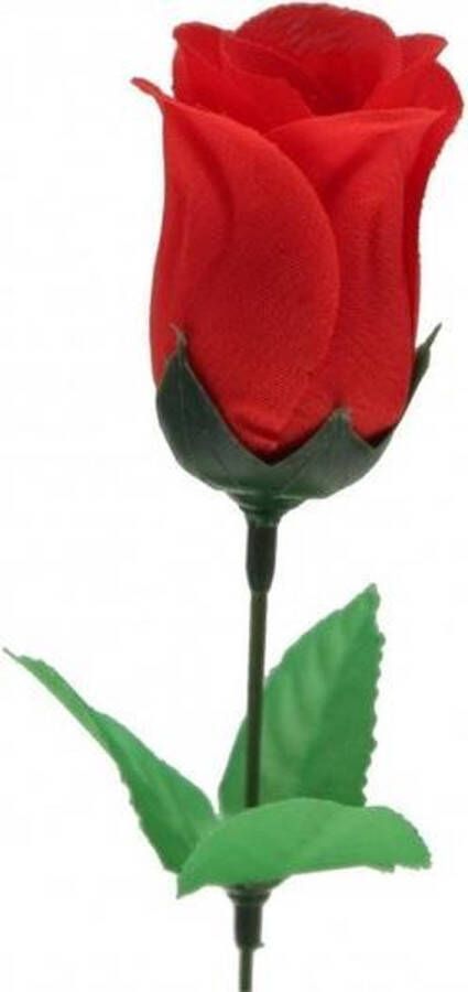 Voordelige rode roos kunstbloem 28 cm Valentijn kunstrozen Kunstbloemen boeketten rozen rood