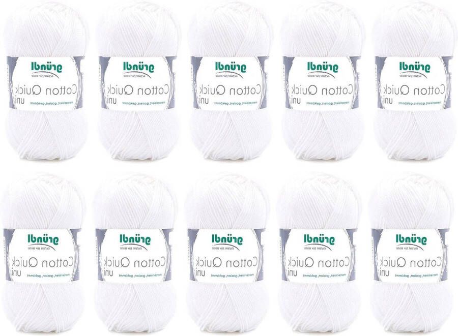 Voordelige verpakking Cotton Quick Garen 10 stuks wit