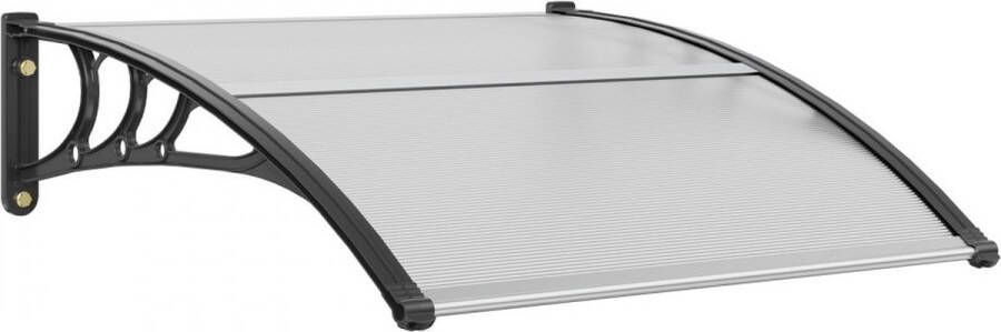 Voordeurluifel 965x1017mm dakbedekking UF50+ PC zonwerende folie voordeurluifel PC plaat + ABS beugel + aluminium connector bureauluifel UV-bestendig voordeurdak bureauboogluifel