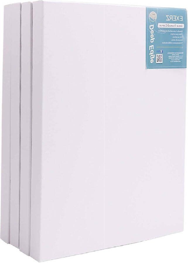 Voorgespannen schildersdoeken 80x100cm 4-pack Deep Edge Dikte 3.8cm 380GSM 100% Katoen Triple Primed Zuurvrij Medium Grain Acrylverf Olieverf schildersdoek groot