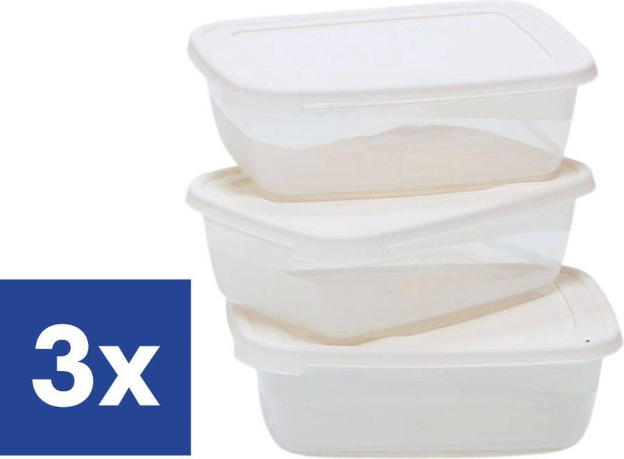 Voorraaddoos Bewaardoos Opberg 1.2 l 3 x 3 stuks