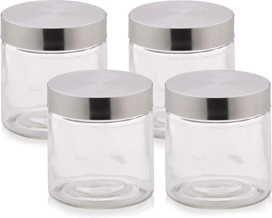 Voorraaddoos van glas 08 l Bera 4 stuks