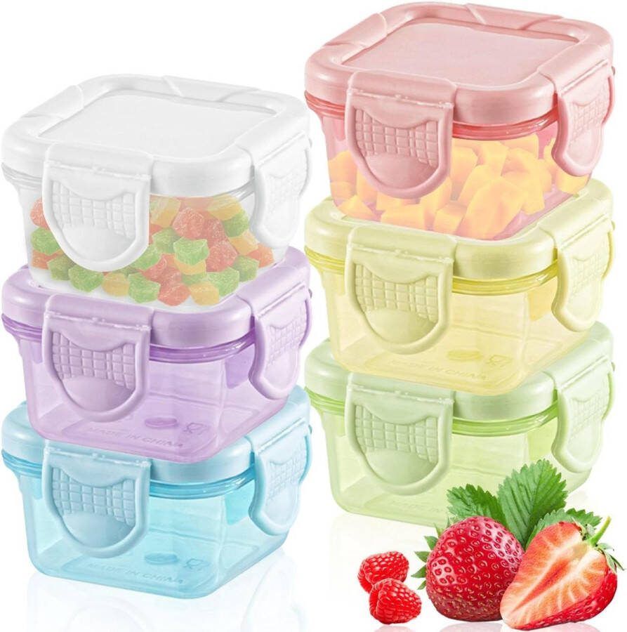 Voorraaddozen met deksel kleine diepvriesdozen 6 stuks voedselcontainers saus bewaren van levensmiddelen. diepvriesdozen