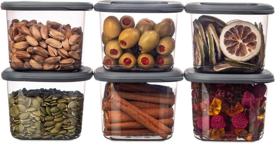 Voorraaddozen met deksel luchtdicht set van 6 BPA-vrij voorraaddoos keukenorganizer opbergdoos keuken opslag en organisatie theebox koelkastorganizer