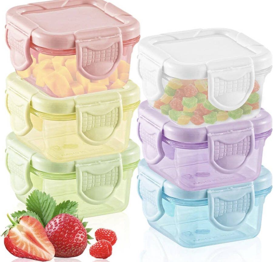 Voorraaddozen voor keuken met deksel kleine diepvriesdozen 6 stuks voedselcontainers saus voor het bewaren van levensmiddelen