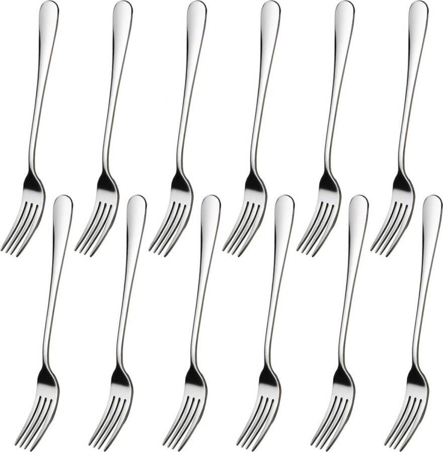 Vorken 12 stuks 18 cm vorken roestvrij stalen vorken herbruikbare vorken geschikt voor restaurant keuken party hotel camping picknick