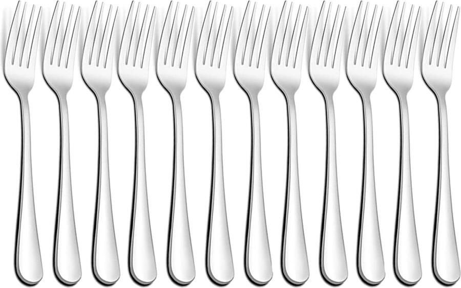 Vorken tafelvork vleesvork keuken roestvrijstalen steakvork tafelbestek (12-delig vork)