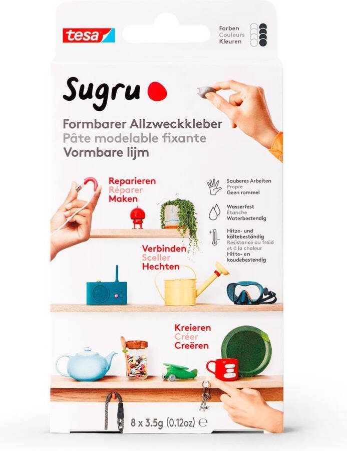 Vormbare universele lijm Sugru by tesa verwerking 30 min uitharding 12-14 uur 8 x 3 5 g kleur naar keuze