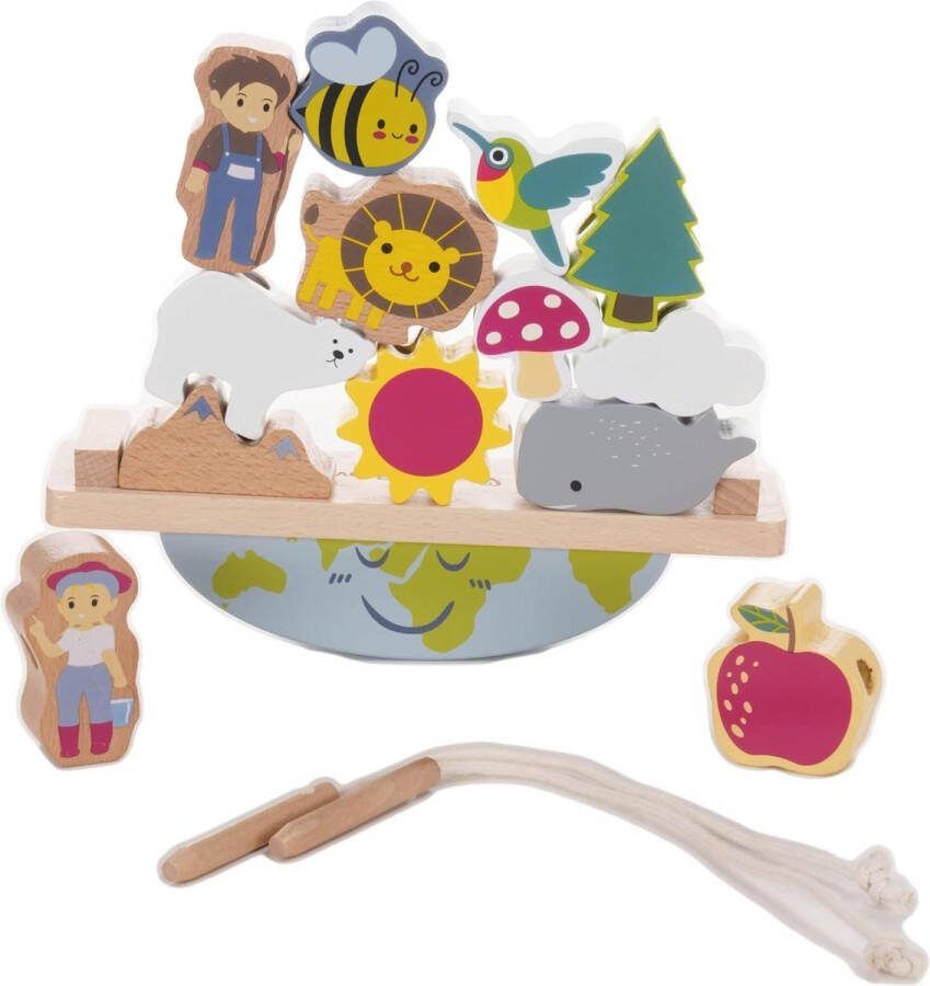 Vormenstoof Balanceerspel met houten blokken educatief speelgoed