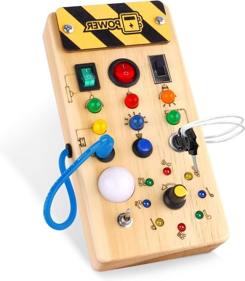 Vormenstoof met LED lichtschakelaar Montessori activiteitenbord voor 1-3 jarigen Baby sensorisch bord