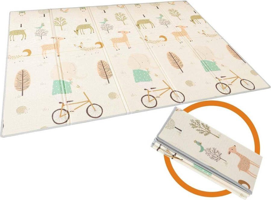 Vouwbare kruipmat XPE-schuimmat niet-giftig antislip draagbaar waterdicht voor kleine kinderen bont gekleurd 150 x 197 x 1 cm