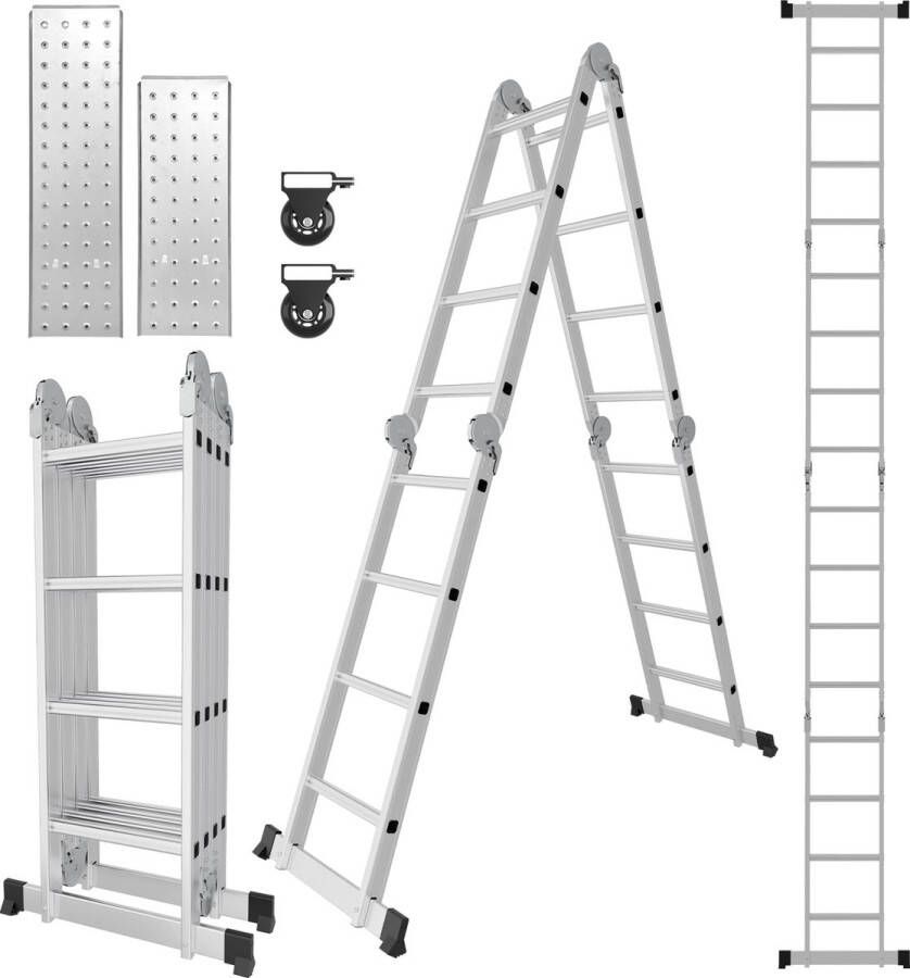 Vouwladder Multifunctionele ladder 4x4 Telescopische ladder Verlengladder Leunladder Aluminium ladder