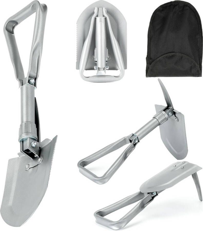 Vouwspade 58 cm inklapbare sneeuwschuiver 50# inklapbare schop camping zeer sterk extra stabiele schep van koolstofstaal met draagtas voor outdoor wandelen jagen auto noodsituatiegeschenken