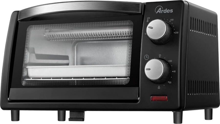 Vrijstaande Elektrische Oven 10L Hete Lucht Airfryer met Binnenverlichting Instelbare Thermostaat Automatische Uitschakeling Incl. Accessoires