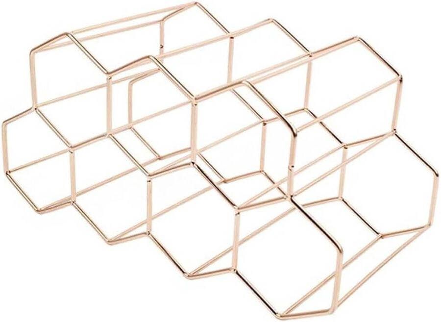 Vrijstaande wijnfleshouder tafel wijnrek voor bar wijnkelder roségoud