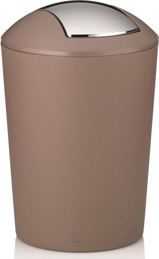 Vuilnisbak swing-deksel 5 l kunststof Marta taupe compact formaat