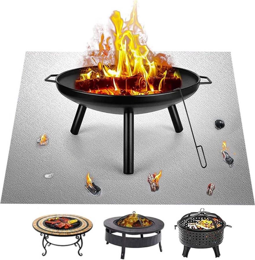 Vuurkorf brandwerende mat 315 x 236 inch bescherming voor onder grill draagbare vuurkorven vuurvaste mat voor terrasgrill terrasplanken grasbeschermer