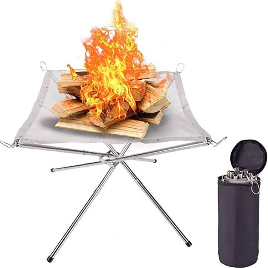 Vuurkorf Draagbare Mesh Vuurkorf Open Haard voor Camping-Achtertuin met Draagtas