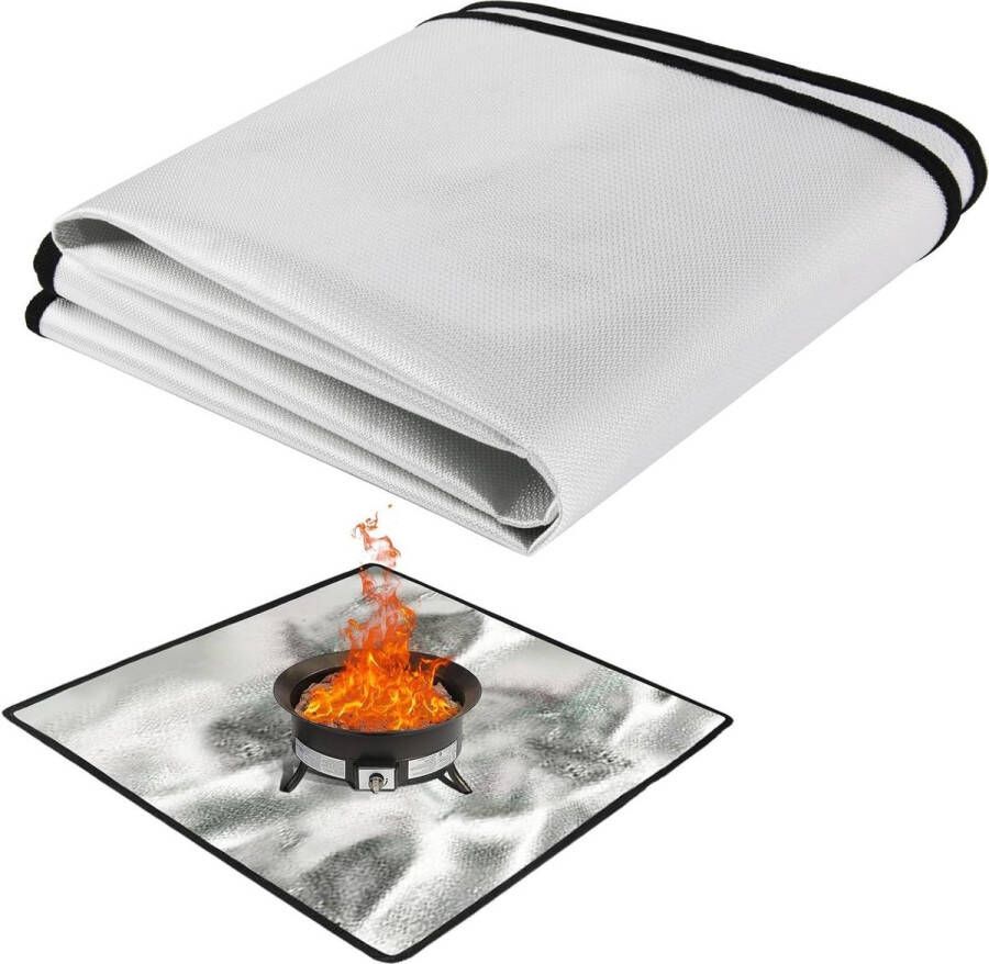 Vuurkorf Mat 100x100cm Vuurplaats Grillmat Buitengrill Camping Barbecue Gazon Picknick
