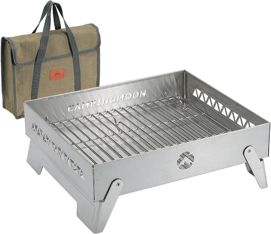 Vuurkorf Roestvrij Staal Opvouwbaar Tuin Patio Heater Houtbrander BBQ Camping Vuurschaal