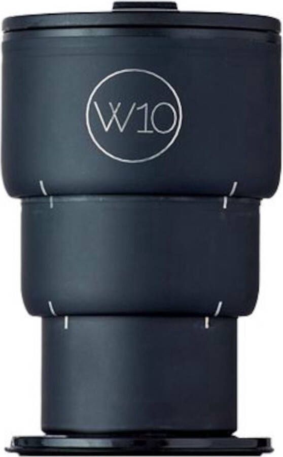 W10 Portobello RVS opvouwbare thermosbeker reisbeker voor zowel warme als koude dranken 400 ml Zwart