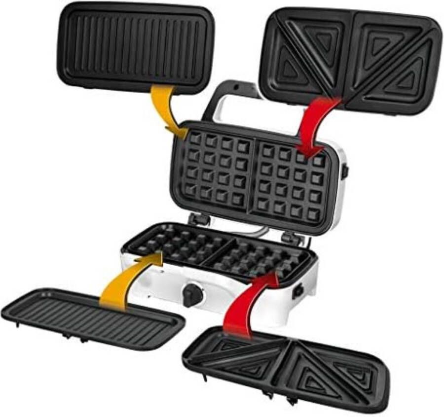 Wafelijzer met Verwisselbare Platen Wafelijzer met Uitneembare Platen Wafelijzer 3-in-1
