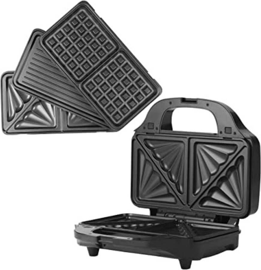 Wafelijzer met Verwisselbare Platen Wafelijzer met Uitneembare Platen Wafelijzer 3-in-1