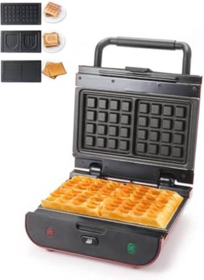 Wafelijzer met Verwisselbare Platen Wafelijzer met Uitneembare Platen Wafelijzer 3-in-1