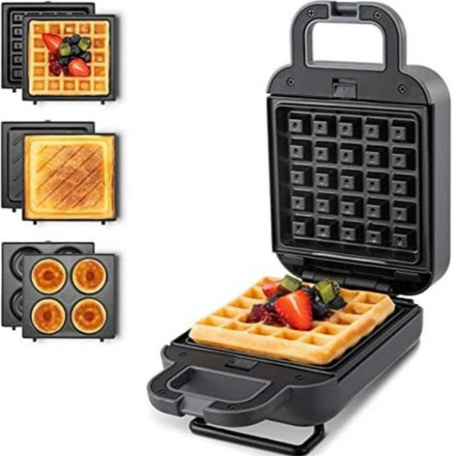 Wafelijzer met Verwisselbare Platen Wafelijzer met Uitneembare Platen Wafelijzer 3-in-1